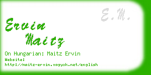 ervin maitz business card